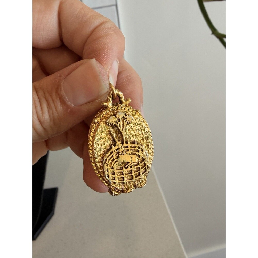 RARE Vintage Corday Unicorn in Captivity With In Perfume Locket Pendant Gold